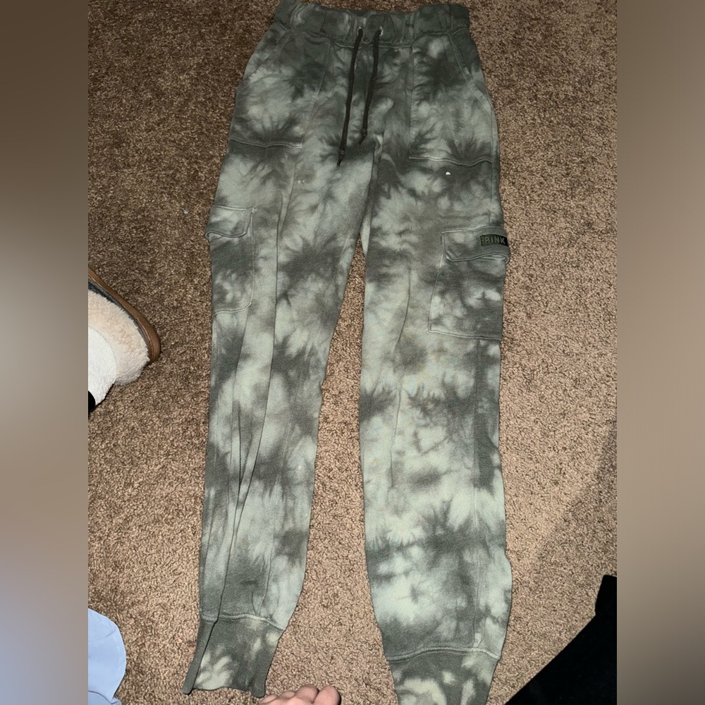 Tie-dye army green PINK sweat pants